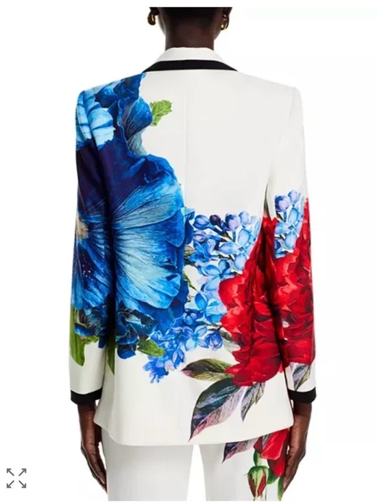 Alice + Olivia DENNY LE PARISIEN NOTCH COLLAR BOYFRIEND BLAZER, Size 8 - Picture 3 of 11